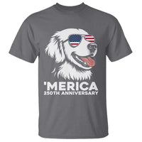 Merica Golden Retriever Lover T Shirt 250th Anniversary Gift