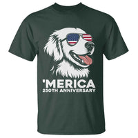 Merica Golden Retriever Lover T Shirt 250th Anniversary Gift