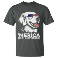 Merica Golden Retriever Lover T Shirt 250th Anniversary Gift