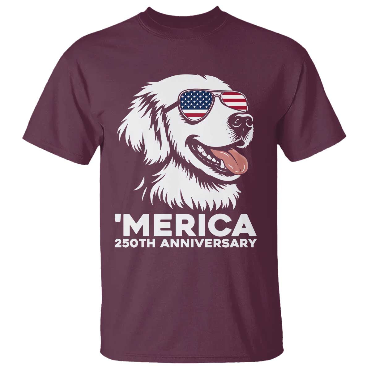 Merica Golden Retriever Lover T Shirt 250th Anniversary Gift