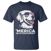 Merica Golden Retriever Lover T Shirt 250th Anniversary Gift