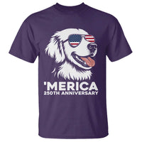 Merica Golden Retriever Lover T Shirt 250th Anniversary Gift