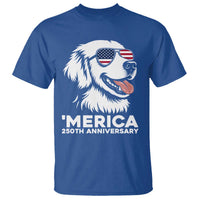 Merica Golden Retriever Lover T Shirt 250th Anniversary Gift