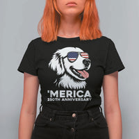 Merica Golden Retriever Lover T Shirt For Women 250th Anniversary Gift