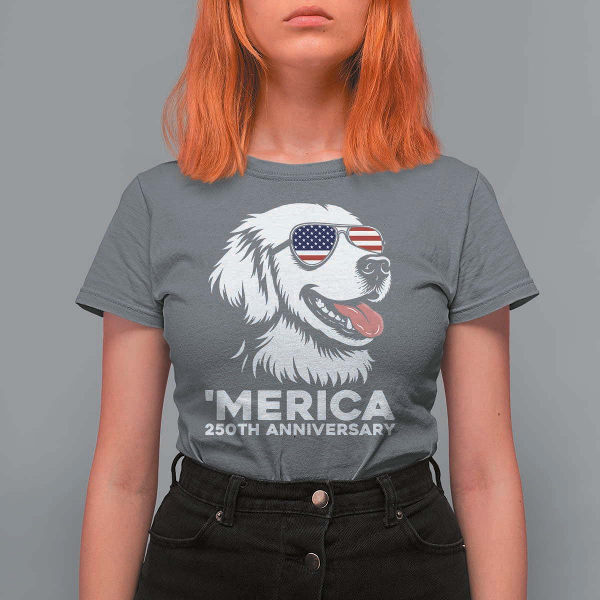 Merica Golden Retriever Lover T Shirt For Women 250th Anniversary Gift