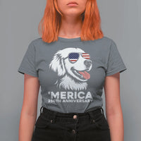 Merica Golden Retriever Lover T Shirt For Women 250th Anniversary Gift