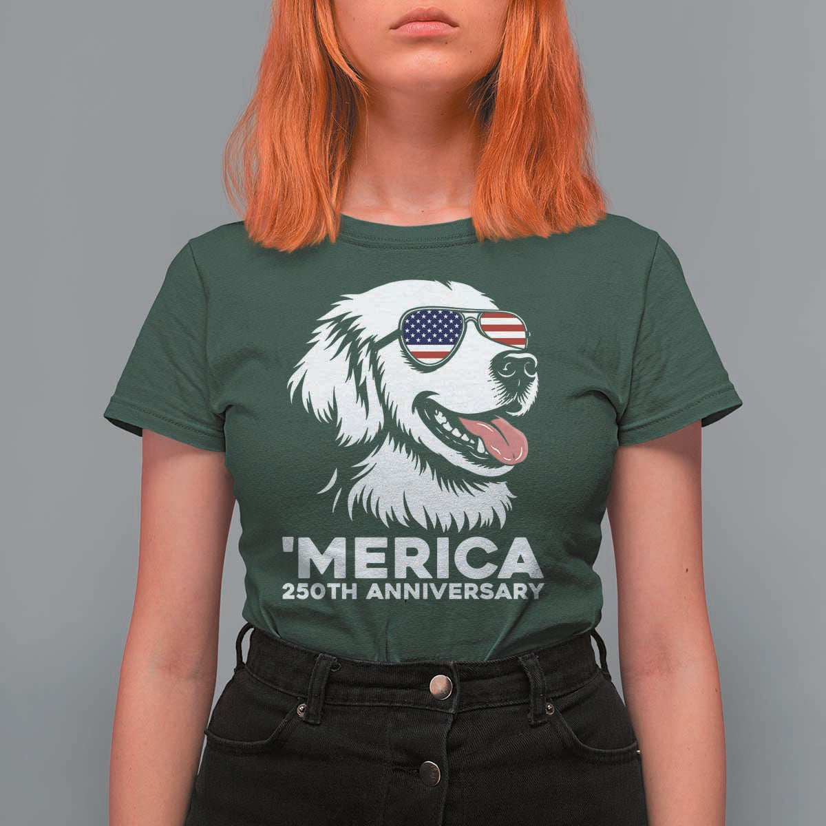 Merica Golden Retriever Lover T Shirt For Women 250th Anniversary Gift