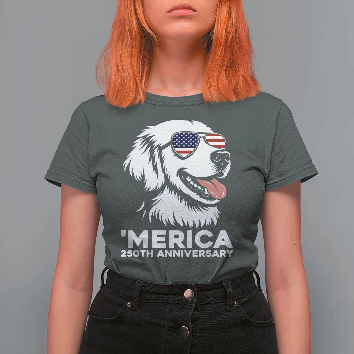 Merica Golden Retriever Lover T Shirt For Women 250th Anniversary Gift