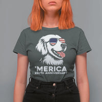 Merica Golden Retriever Lover T Shirt For Women 250th Anniversary Gift