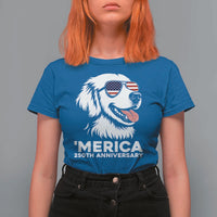 Merica Golden Retriever Lover T Shirt For Women 250th Anniversary Gift