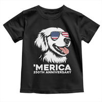 Merica Golden Retriever Lover Toddler T Shirt 250th Anniversary Gift