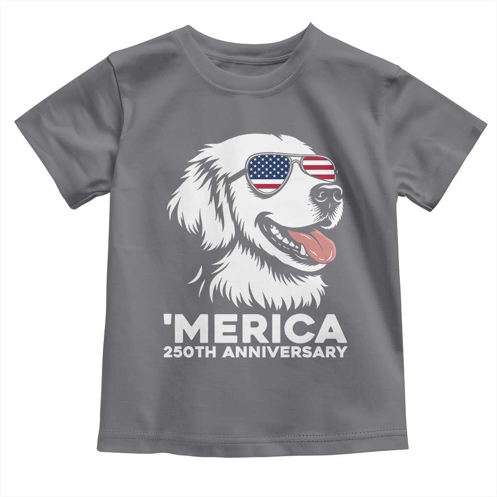 Merica Golden Retriever Lover Toddler T Shirt 250th Anniversary Gift