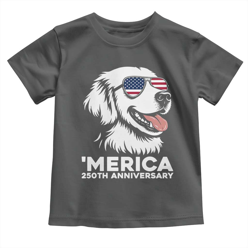 Merica Golden Retriever Lover Toddler T Shirt 250th Anniversary Gift