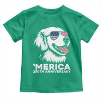 Merica Golden Retriever Lover Toddler T Shirt 250th Anniversary Gift