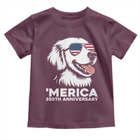 Merica Golden Retriever Lover Toddler T Shirt 250th Anniversary Gift