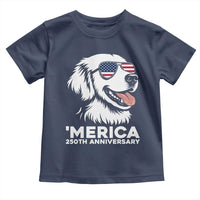 Merica Golden Retriever Lover Toddler T Shirt 250th Anniversary Gift