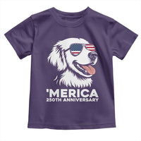 Merica Golden Retriever Lover Toddler T Shirt 250th Anniversary Gift