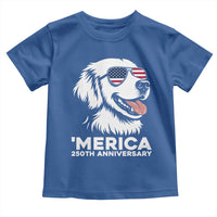 Merica Golden Retriever Lover Toddler T Shirt 250th Anniversary Gift