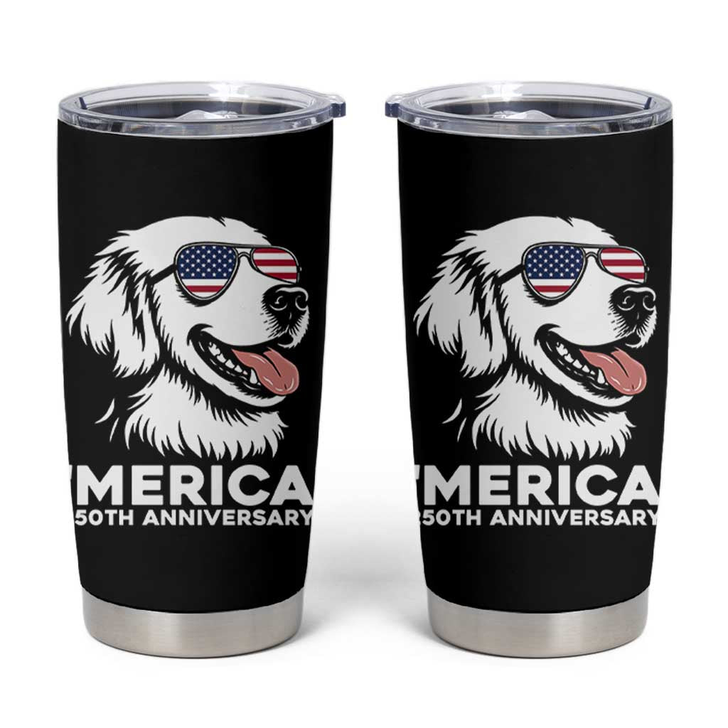 Merica Golden Retriever Lover Tumbler Cup 250th Anniversary Gift