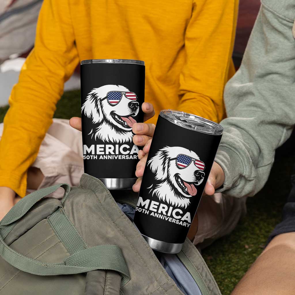 Merica Golden Retriever Lover Tumbler Cup 250th Anniversary Gift
