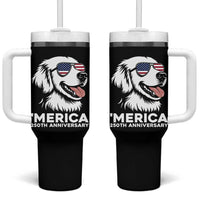 Merica Golden Retriever Lover Tumbler With Handle 250th Anniversary Gift