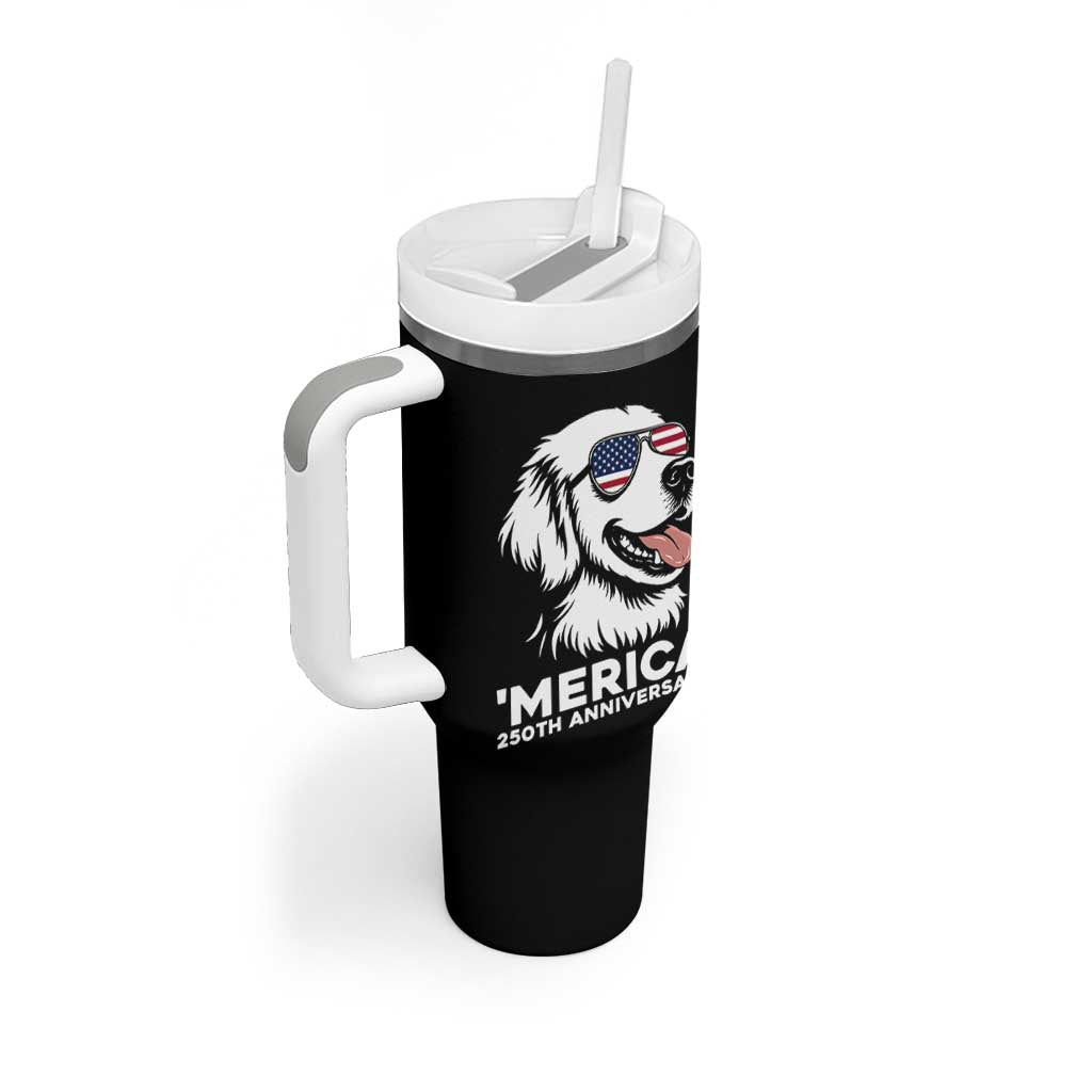 Merica Golden Retriever Lover Tumbler With Handle 250th Anniversary Gift