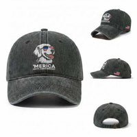 Merica Golden Retriever Lover Washed Cotton Baseball Cap 250th Anniversary Gift