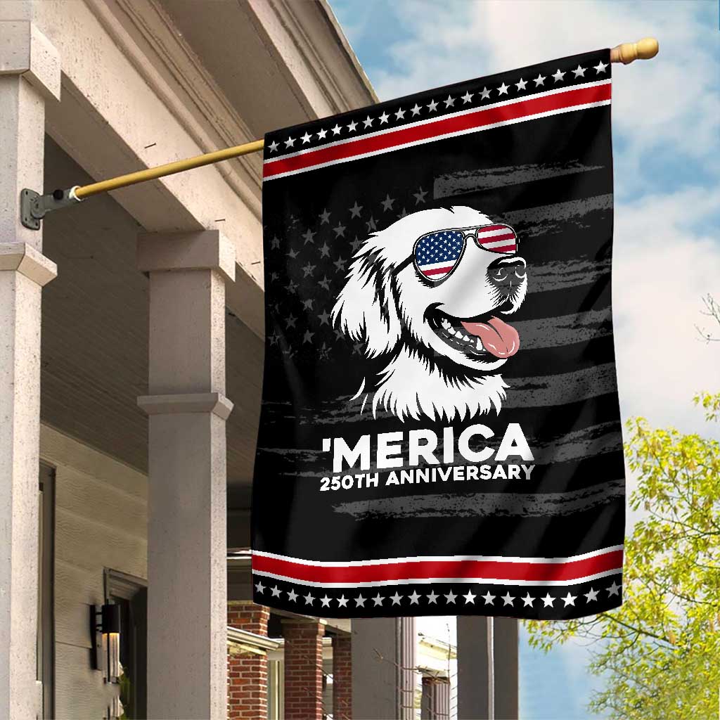 Merica Golden Retriever Lover Garden Flag 250th Anniversary Gift