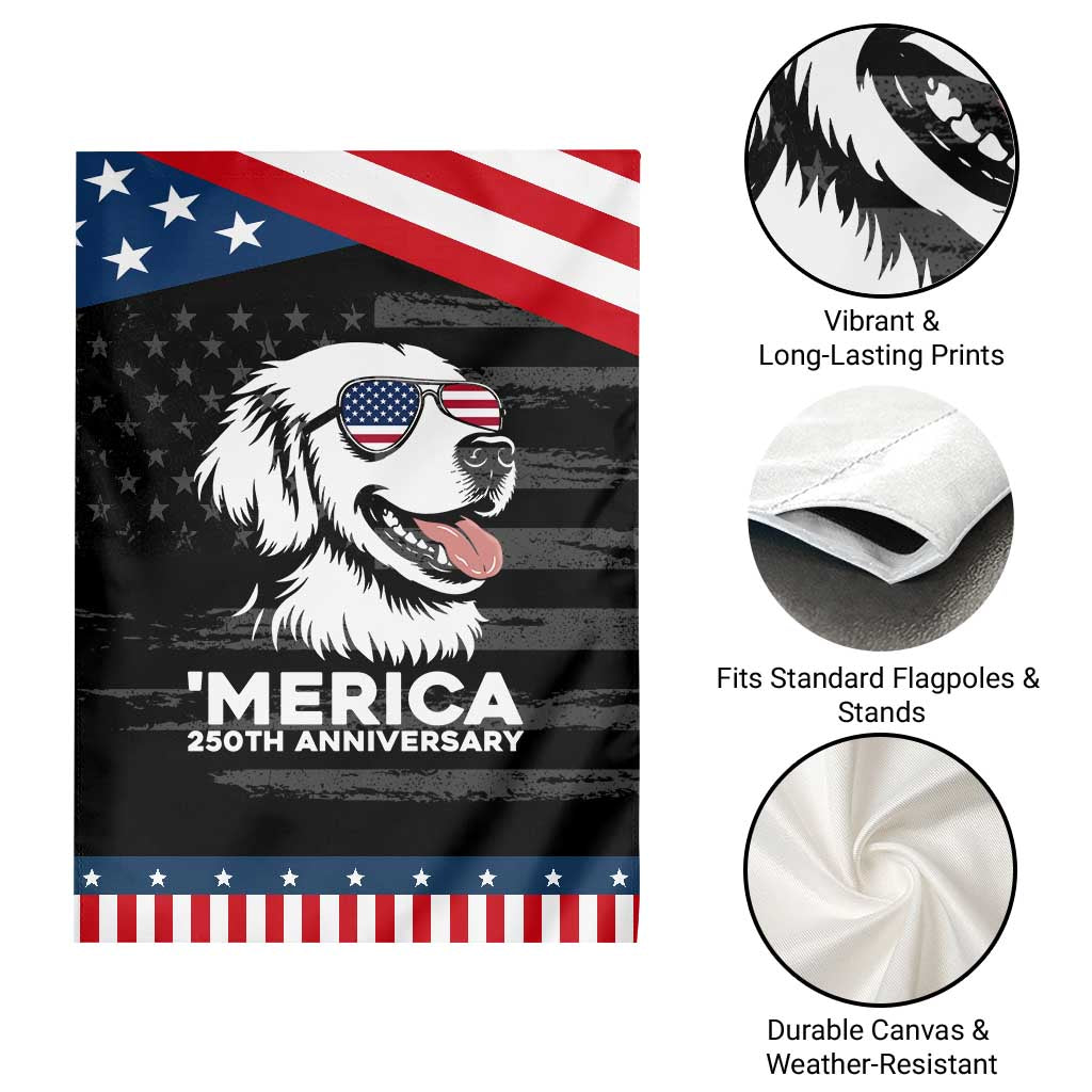 Merica Golden Retriever Lover Garden Flag 250th Anniversary Gift