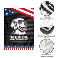 Merica Golden Retriever Lover Garden Flag 250th Anniversary Gift