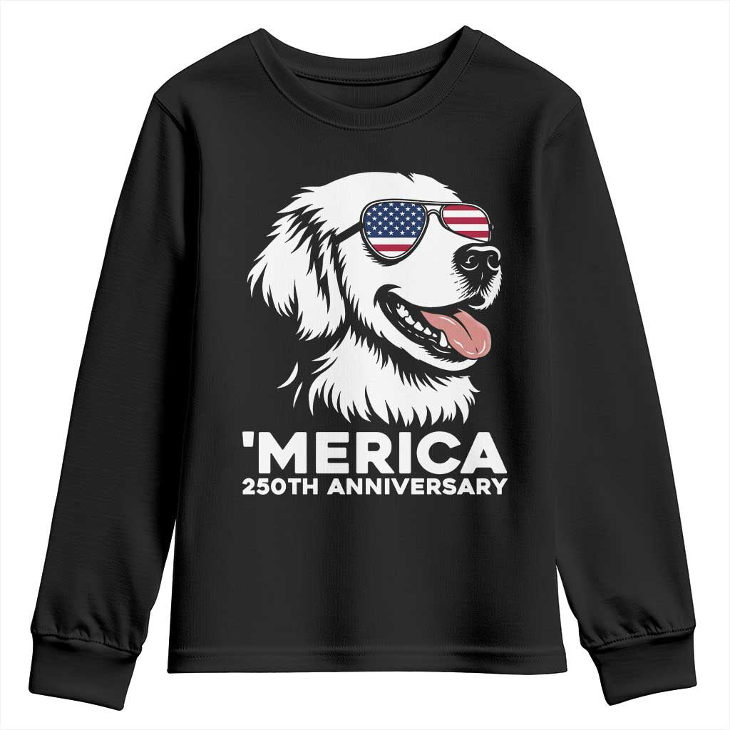 Merica Golden Retriever Lover Youth Sweatshirt 250th Anniversary Gift
