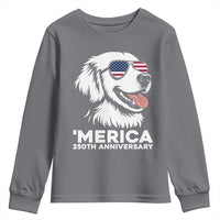 Merica Golden Retriever Lover Youth Sweatshirt 250th Anniversary Gift