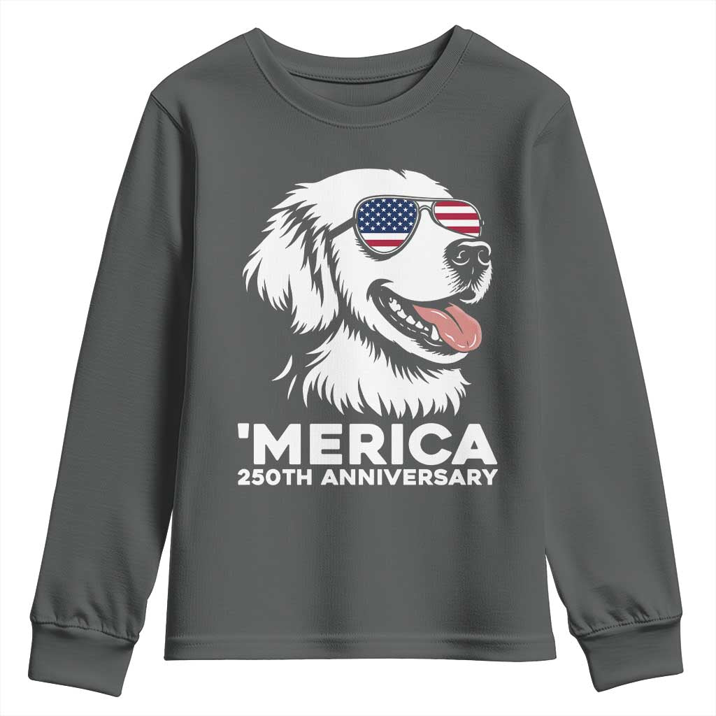 Merica Golden Retriever Lover Youth Sweatshirt 250th Anniversary Gift