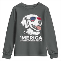 Merica Golden Retriever Lover Youth Sweatshirt 250th Anniversary Gift