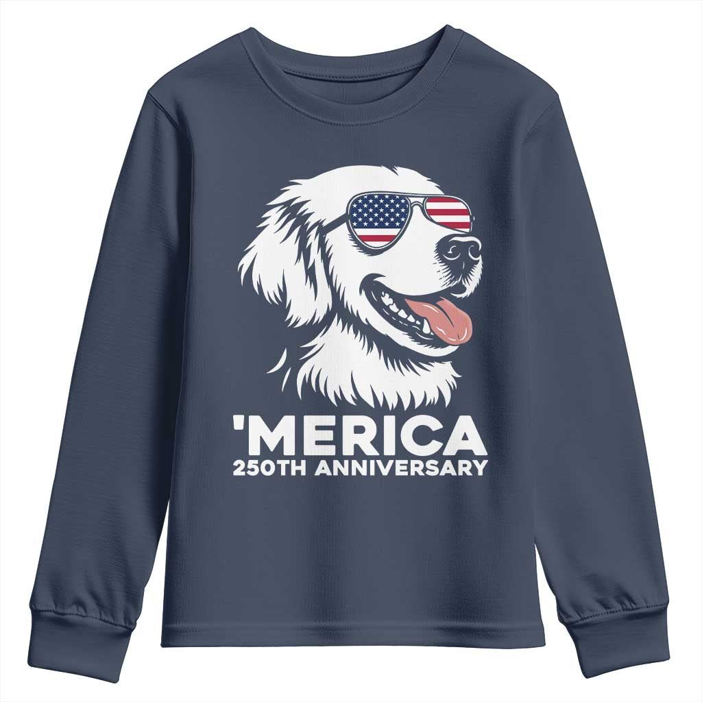 Merica Golden Retriever Lover Youth Sweatshirt 250th Anniversary Gift