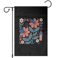Boho Patriotic Daisy American Flag Floral Garden Flag