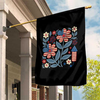 Boho Patriotic Daisy American Flag Floral Garden Flag