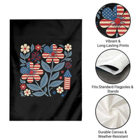 Boho Patriotic Daisy American Flag Floral Garden Flag