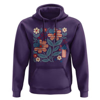 Boho Patriotic Daisy American Flag Floral Hoodie