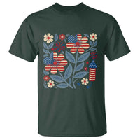 Boho Patriotic Daisy American Flag Floral T Shirt