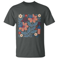 Boho Patriotic Daisy American Flag Floral T Shirt