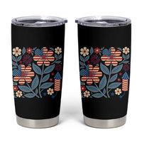 Boho Patriotic Daisy American Flag Floral Tumbler Cup