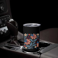 Boho Patriotic Daisy American Flag Floral Tumbler Cup