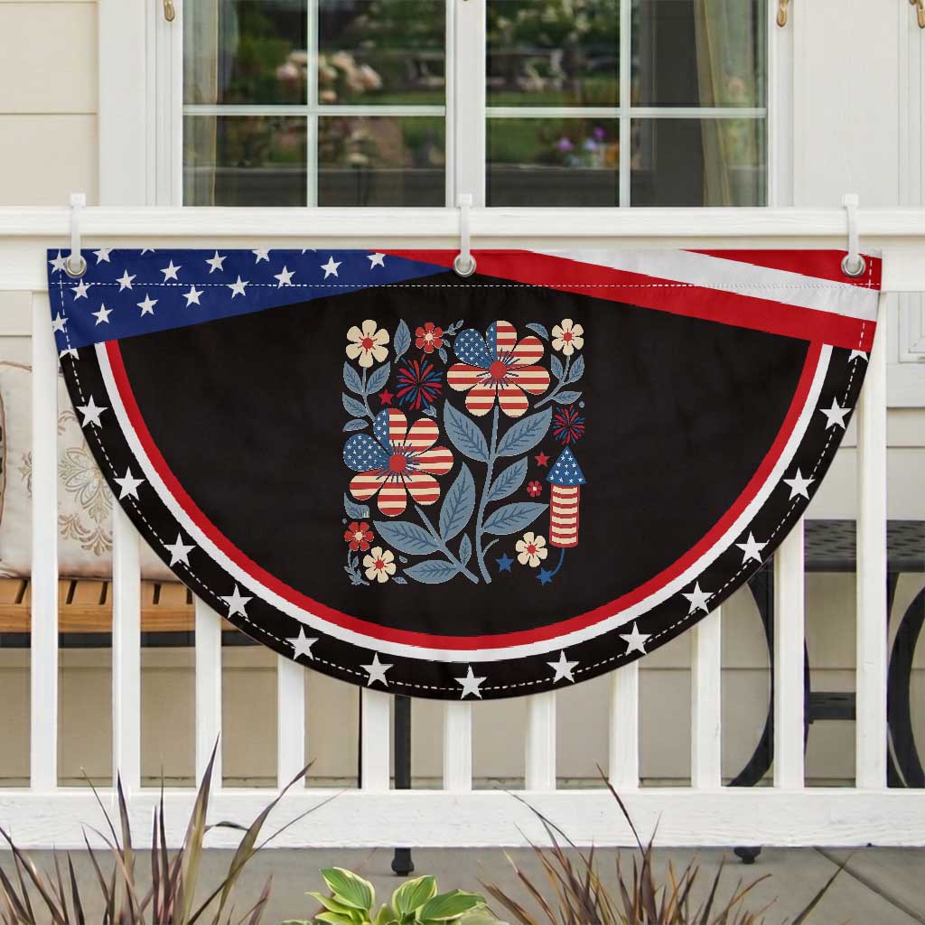 Boho Daisy American Flag Floral Patriotic Fan Flag Gift For Women