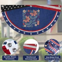 Boho Daisy American Flag Floral Patriotic Fan Flag Gift For Women
