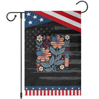 Boho Patriotic Daisy American Flag Floral Garden Flag