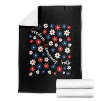 Freedom Democracy Truth Throw Blanket Patriotic Floral