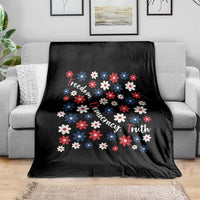 Freedom Democracy Truth Throw Blanket Patriotic Floral