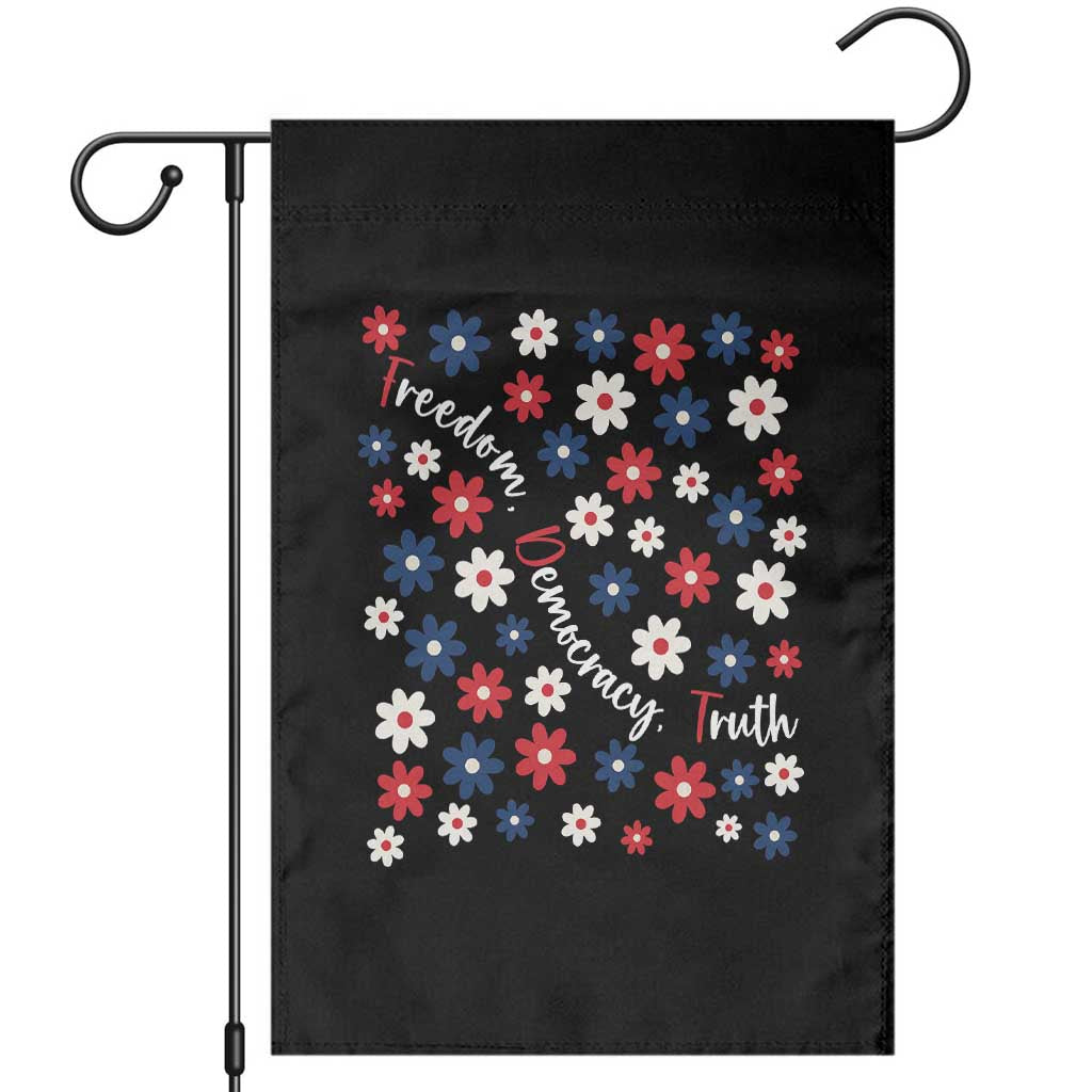 Freedom Democracy Truth Garden Flag Patriotic Floral