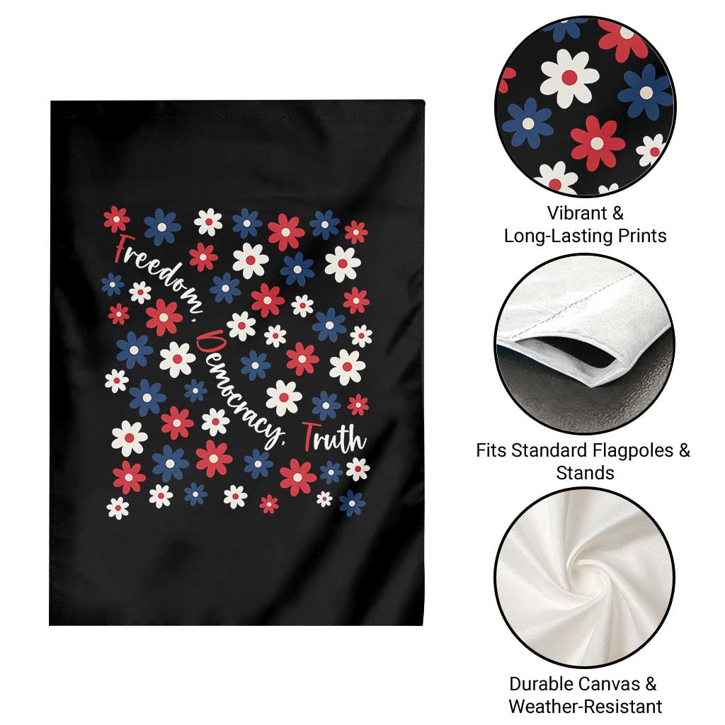 Freedom Democracy Truth Garden Flag Patriotic Floral
